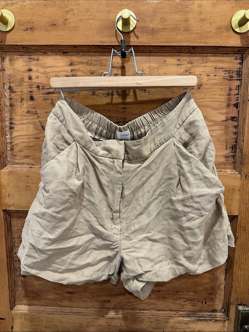 Wilfred Natural Beige Linen-Blend Relaxed Bermuda Shorts